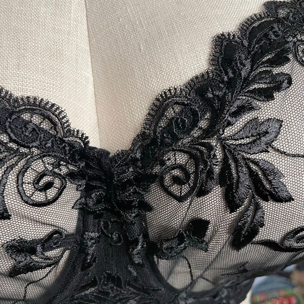 Soma Womens Sensuous Lace Bra 38DD Black Unlined Underwire Elegant Fairygoth - Picture 2 of 7